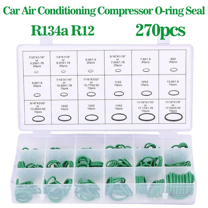 HNBR Gummi Verrotten R134a R12 O-Ring Dichtung Bausatz Sortiment Einstellen Für Auto Automobil a/C Klimaanlage System thumbnail
