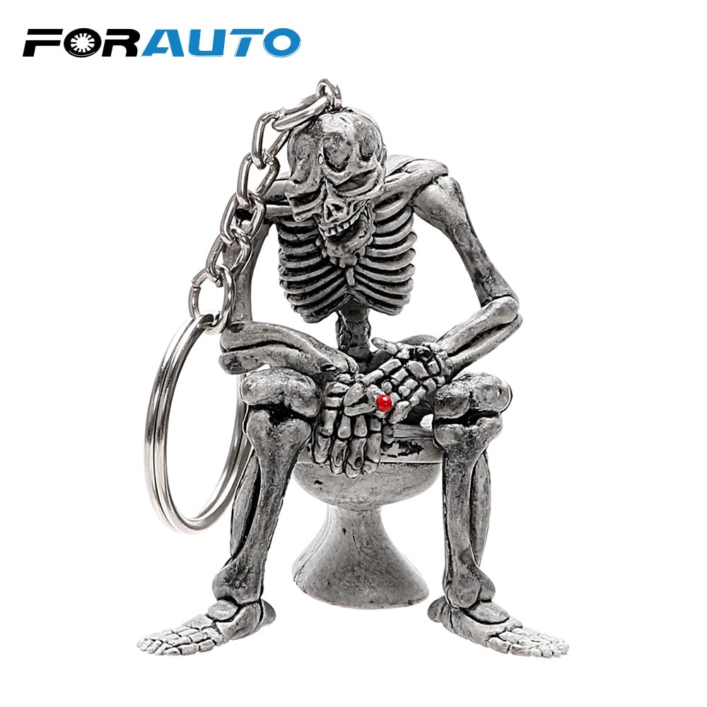 Auto Schlüssel Ringe Wc Schädel Keychain Cool Geldbeutel Tasche Dekor Schlüssel Kette Gummi Mini Auto Keyfob Auto Styling Innen Zubehör