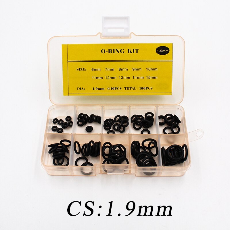 Dicke 1,5/1,8/1,9/2,4/2,65/3,1mm Gummi Ring NBR O Ring Dichtung Nitril Abdichtung O-ringe NBR Scheibe Oring Sortiment Bausatz Einstellen thumbnail