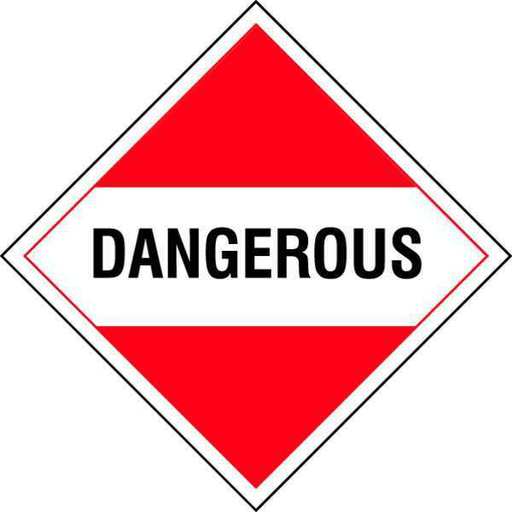 STRANCO INC DOTP-0036-V10 Vehicle Placard, Dangerous, PK10