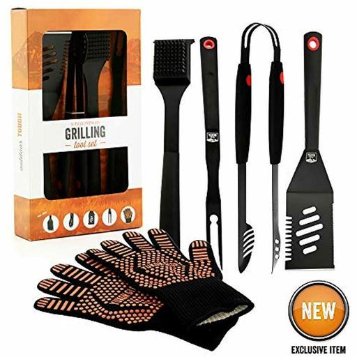 Yukon Glory YG-1455 Grill Tools Premium Piece Grilling Utensils Kit, Durable 3