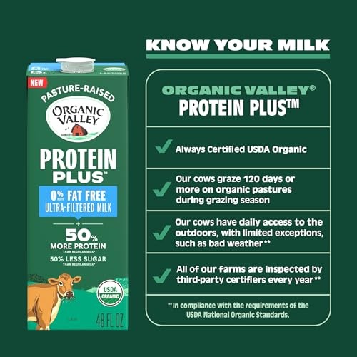 Organic Valley Protein Plus Organic Ultra-Filtered Milk, Fat Free Skim, 48 Fl Oz thumbnail