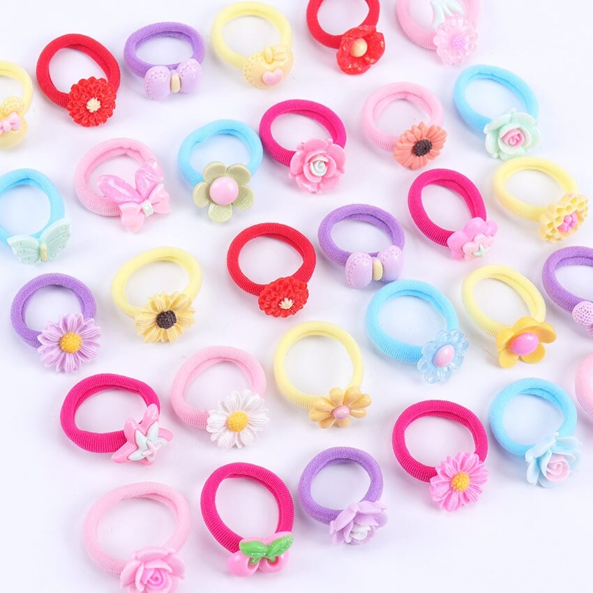 10Stck Neue Harz Süssigkeit Karikatur Freundlicher Haar Ring Scrunch Farbe Elastische Haar Band Nette Gummi Haar Zubehör Mädchen Frauen Krawatte Gu thumbnail