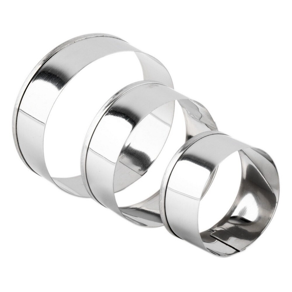 3 Teile/satz Einstellbare Runde Edelstahl Cookie Mousse Kuchen Ring Kuchen Gummi Einfügen Schicht Schneidemaschine DIY Cutter Bilden Werkzeuge