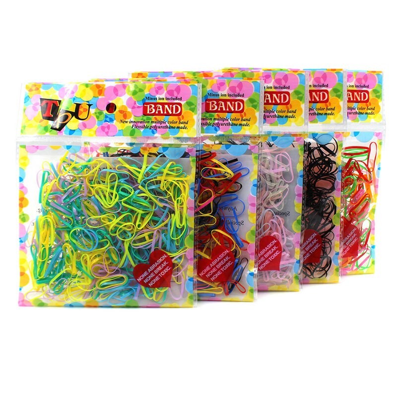 250 Stücke Pferdeschwanz Halfter Elastische Haar Ringe Mädchen Gummi Haarband Freundlicher Haar Seil Krawatten Haar Styling Werkzeuge Für Mädchen 