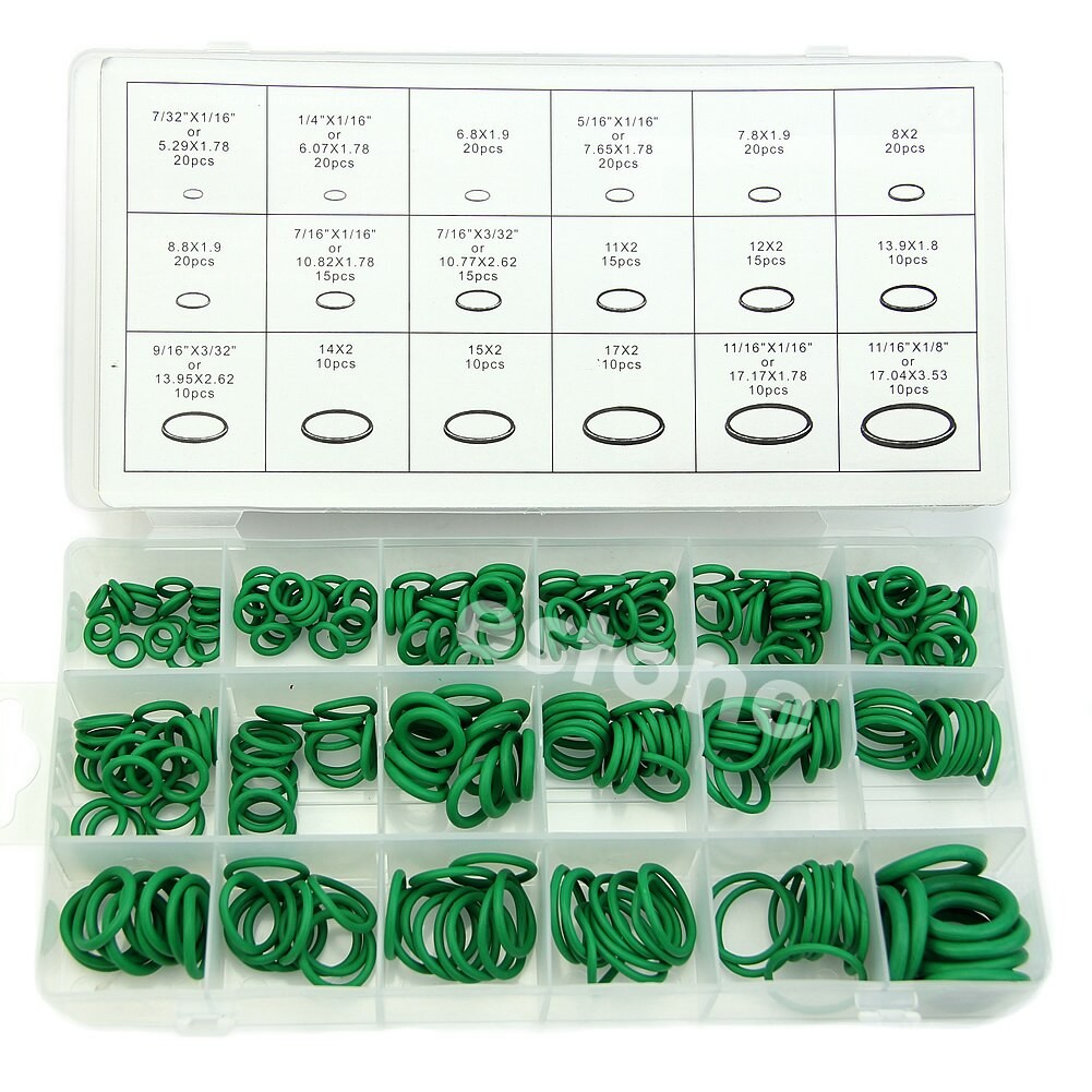 Grün 270Stck 18 Größen O-Ring Bausatz Metrisch O Ring Dichtungen Nitril Gummi