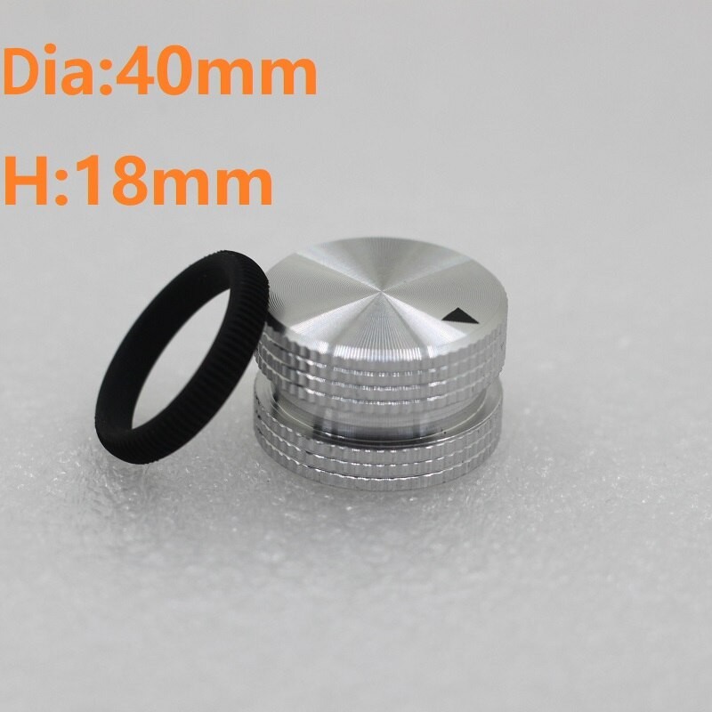 Aluminium Knopf 25MM 40MM Audio- Energie Verstärker Volumen Schalter Gummi Ring Markieren Solide