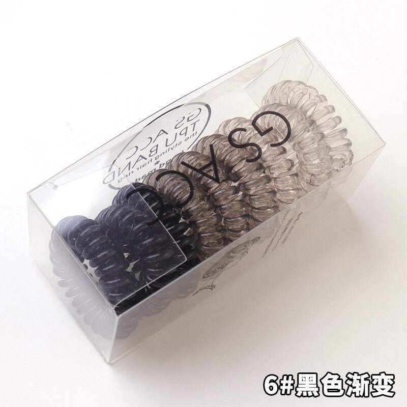 9Stck Einstellen Frauen Dünne Bunte Elastische Kunststoff Gummi Telefonkabel Draht Keine Falte Haar Krawatten Scrunchies Haar Ring Band thumbnail