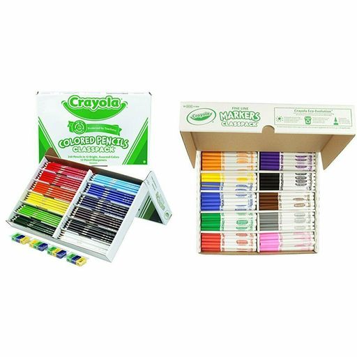 Crayola 240 Ct Colored Pencil Classpack, 12 Assorted Colors (68-8024) with Crayo
