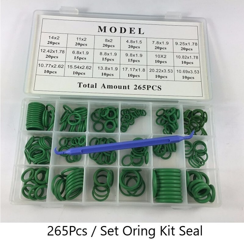 R134a R12 HNBR Gummi O-Ring Dichtung Bausatz Sortiment Einstellen Automobil a/C Klimaanlage thumbnail