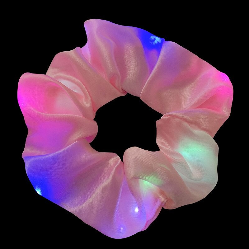 LED Leucht Großen Darm Haar Ring Netz Verrotten Kopf Seil Bar Bungee Haar Seil Koreanische Einfache Gummi Band Haar Zubehör thumbnail