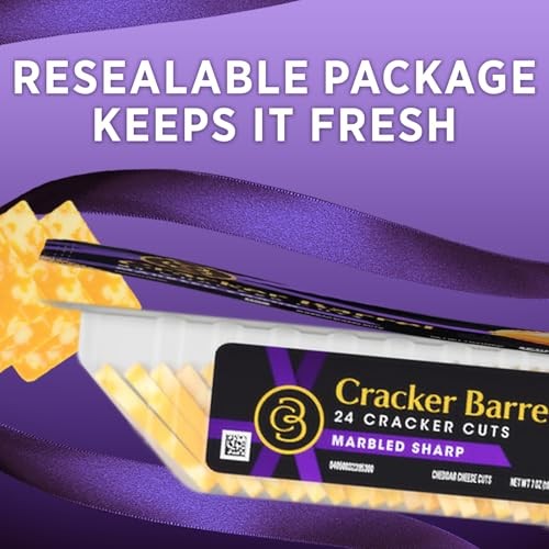 Cracker Barrel Marbled Sharp Cheddar Cheese Slices (24 Slices) thumbnail