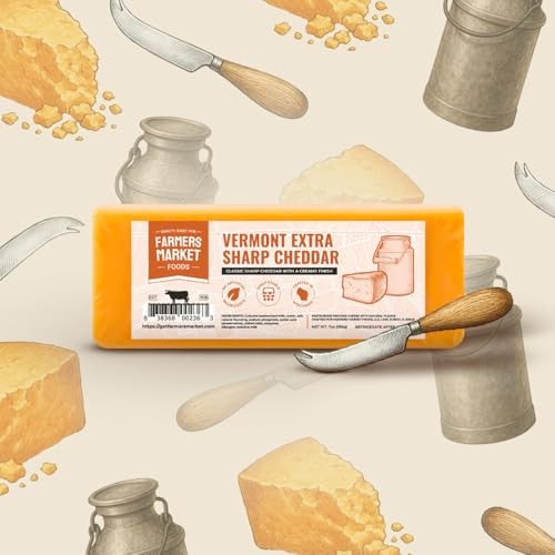 Farmers Market, Gluten Free, Keto, Paleo, Low Sodium, Zero Sugar, Wisconsin Cheese, 1-Pack, Vermont Extra Sharp Cheddar thumbnail