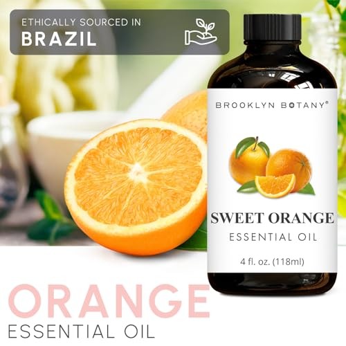 Brooklyn Botany Sweet Orange Essential Oil - Huge 4 Fl Oz - 100% Pure and Natural - Premium Grade with Dropper - for Aromatherapy and Diffuser thumbnail