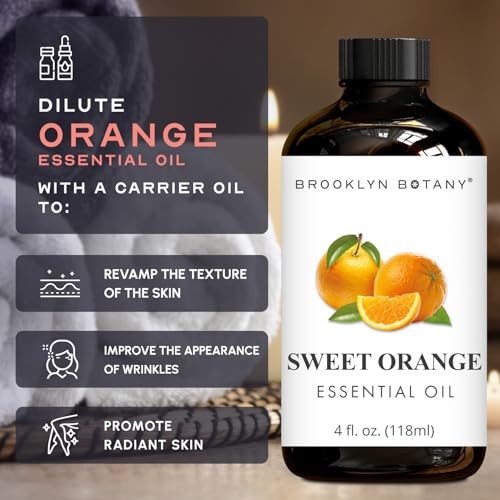 Brooklyn Botany Sweet Orange Essential Oil - Huge 4 Fl Oz - 100% Pure and Natural - Premium Grade with Dropper - for Aromatherapy and Diffuser thumbnail