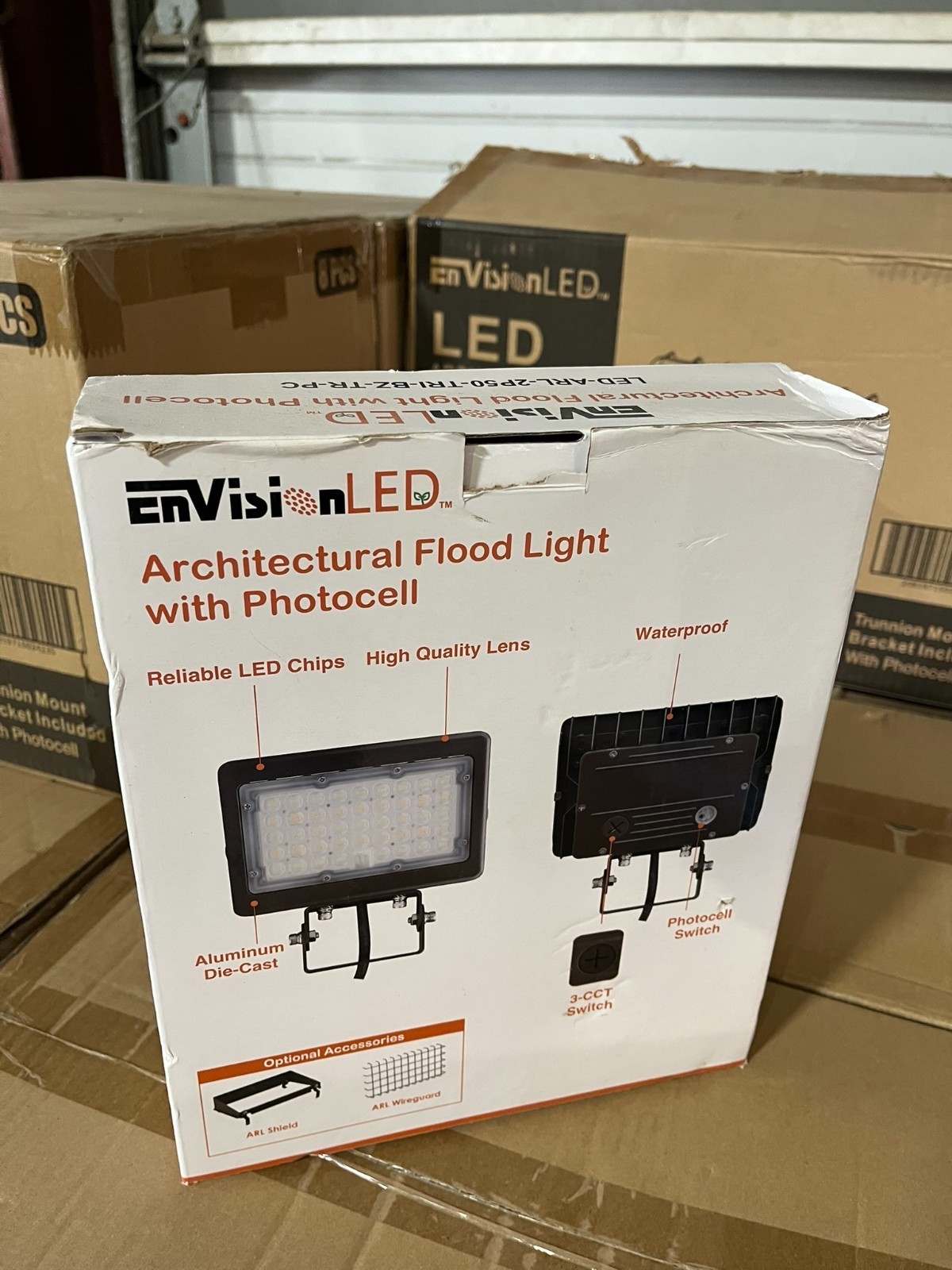 EnVision LED Flood Light with Photocell - 35/50W - CCT - Trunnion Mount (8-Pack) thumbnail