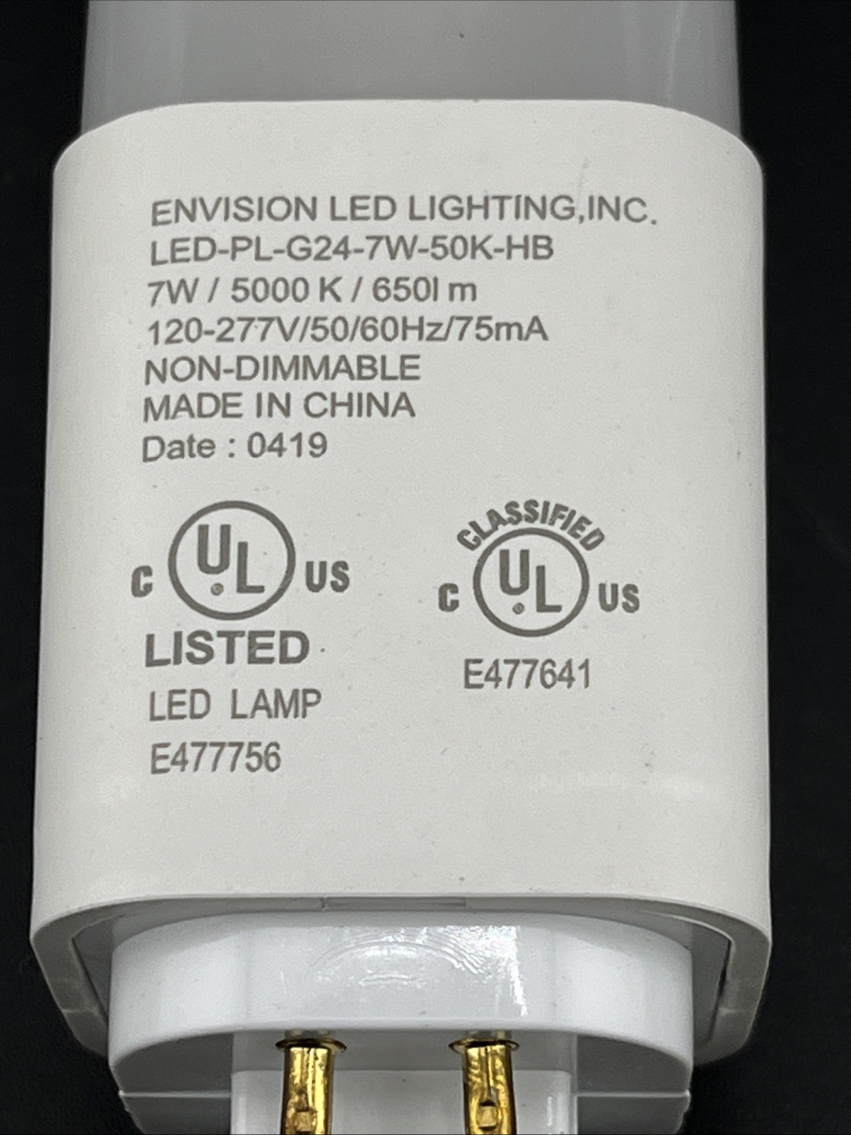 6PK EnVision LED 7W 50K PL Lamp G24 Base 650 Lumens Ballast Optional thumbnail