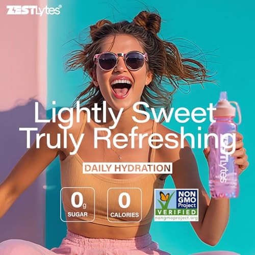 ZestLytes 40 Sticks Sugar Free & 0 Calorie Electrolyte Hydration Packets, Low Sodium Lightly Sweet Electrolyte Powder Drink Mix, Liquid Daily IV Flavo thumbnail