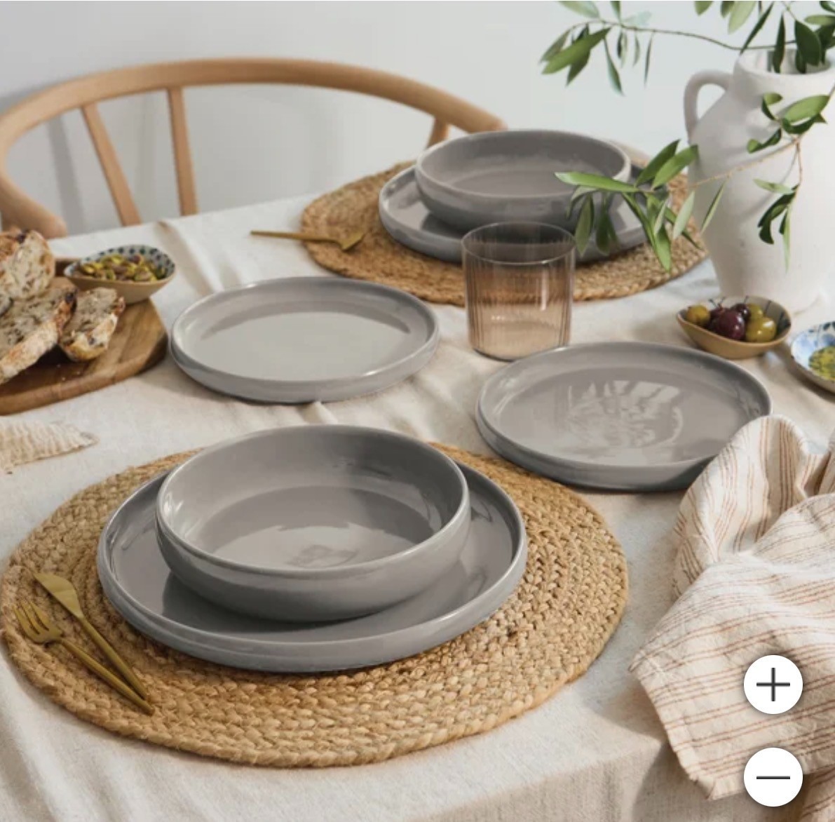Safdie,  12 Piece Alma Stoneware Dinnerware Set (Choose Color)