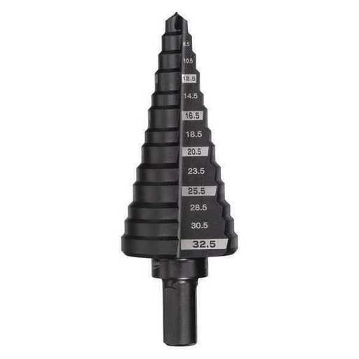 MILWAUKEE 48-89-9332 Step Drill Bit 13 Holes Size, 3/8in Shank