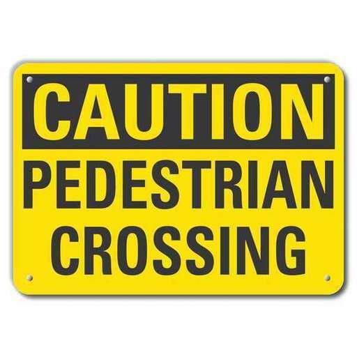 LYLE LCU3-0255-RA 10x7 Caution Sign, Recycled Aluminum,7 in. H