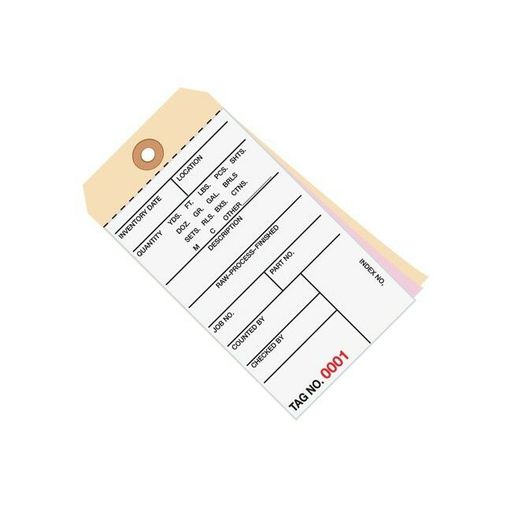 Inventory Tags, 3 Part Carbonless # 8, (5500-5999), 6 1/4