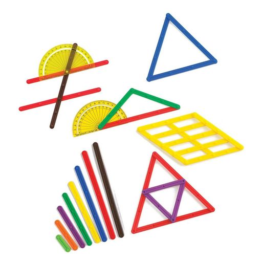Learning Advantage GeoStix Basic Set - 80 Construction Sticks - 24 Activity C...