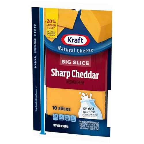 Kraft Big Slice Natural Sharp Cheddar Cheese Slices (10 Slices) thumbnail