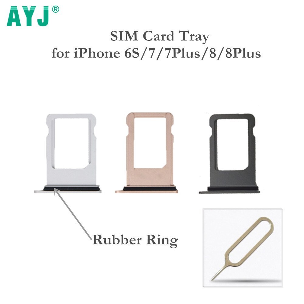 AYJ 10 Teile/los SIM Karte Tablett Halfter Für iPhone 6S 7 8 Plus X Karte Adapter Für 6SPlus 7Plus 8 Plus Mit Gummi Ring Freies Stift
