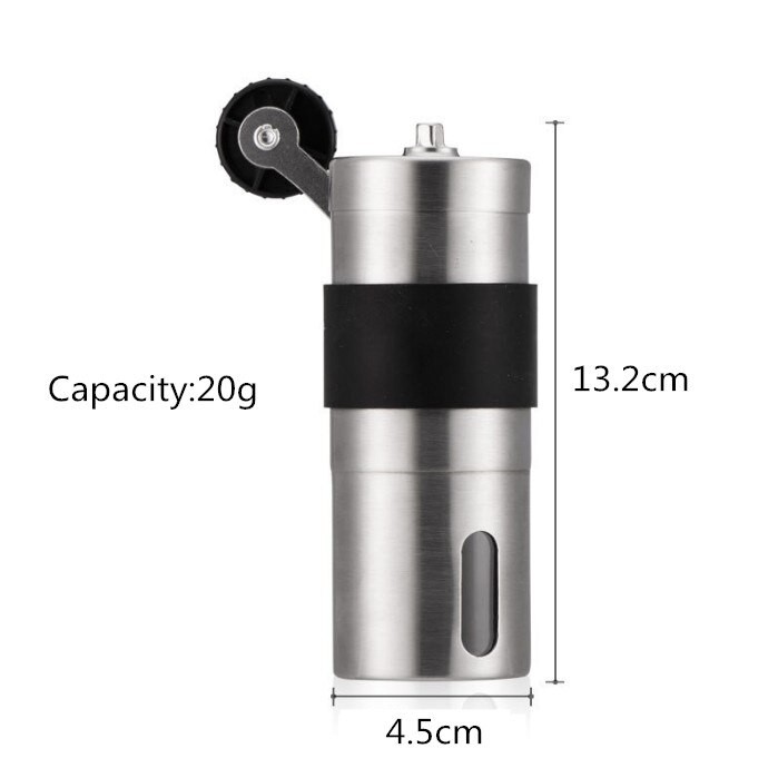 2 Größe Hand Keramik Kaffeemühle Edelstahl Einstellbare Kaffee Bohne Mühle Mit Gummi Schleife Ring Einfach Saubere Küche Werkzeuge thumbnail