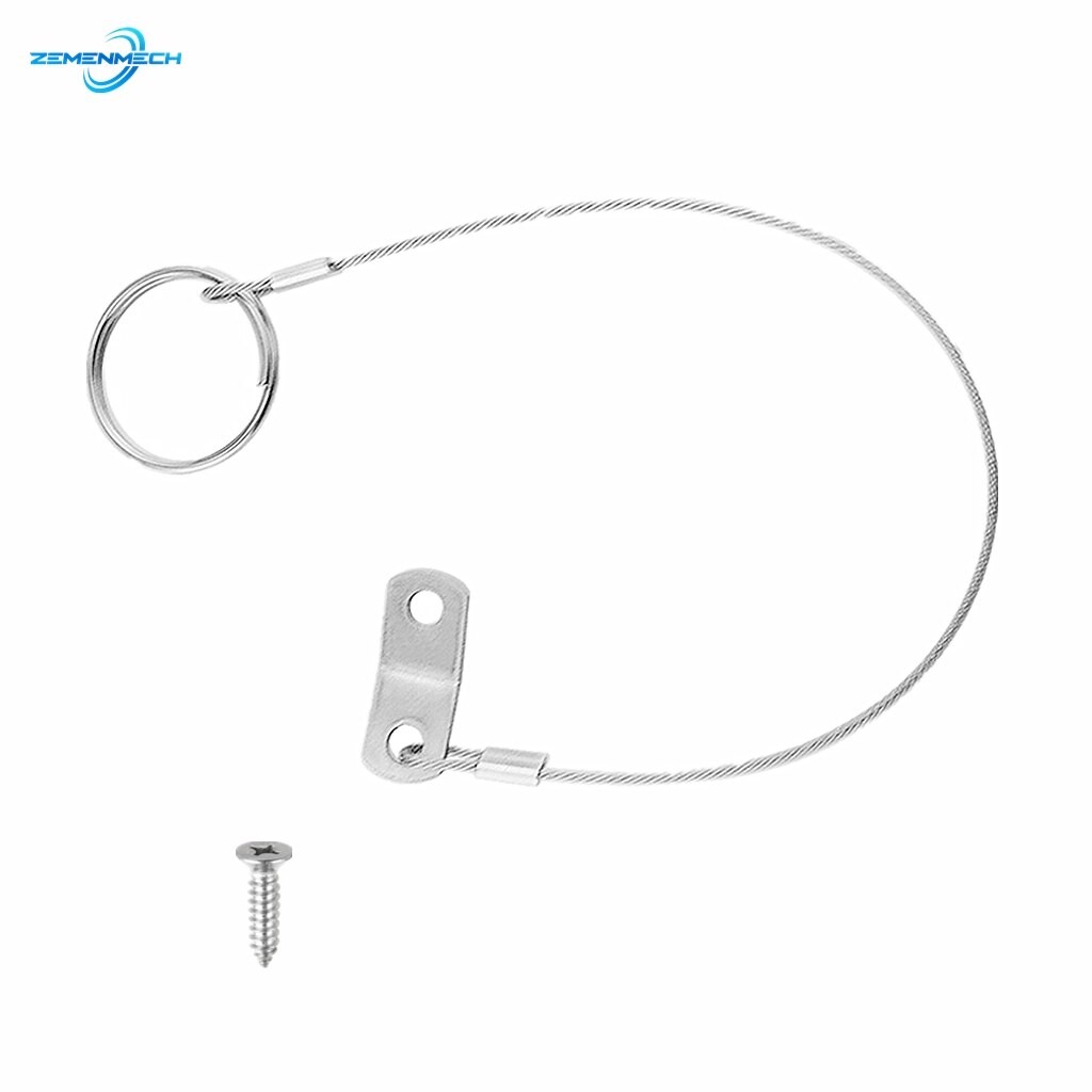 316 Edelstahl Schlüsselband Kabel Sicherheits Halteseil Draht Für Verlust Prävention 1 Schleife Mit Schnell Freisetzung Ring &Ampere; Gummi Beschic thumbnail