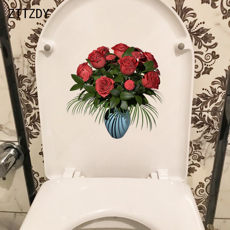 ZTTZDY 23,6*22,8 CM EINE Flasche Von Roten Rosen Wc Aufkleber Heimat WC Dekor Zauberstab Abziehbilder T2-0490 thumbnail