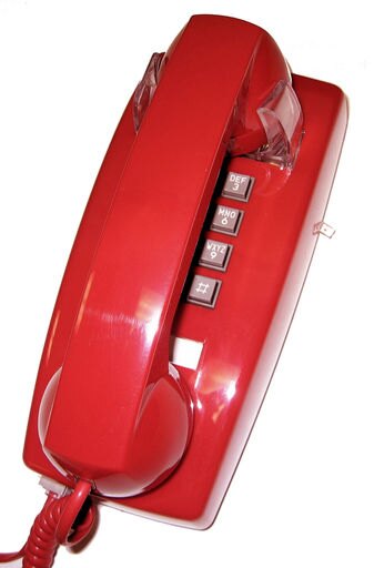 Cortelco 2554-V-RD 255447-Vba-20M Wall W/ Volume Red