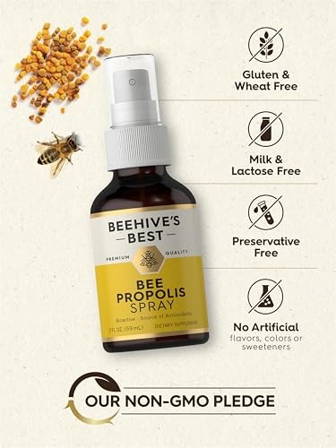 Carlyle Bee Propolis Throat Spray | 2 Fl Oz | Source of Antioxidants | Bioactive Supplement | Non-GMO | by Beehive's Best thumbnail