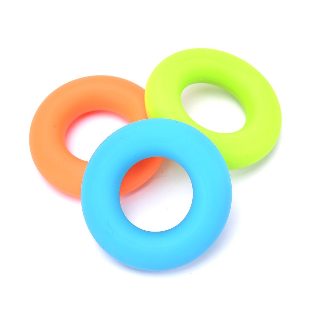 7cm Diameter 3 Farve Gummi Hånd Greb Ring Styrke Muskel Kraft Træning Motioner Gym Expander Griber Styrke Finger Ring thumbnail