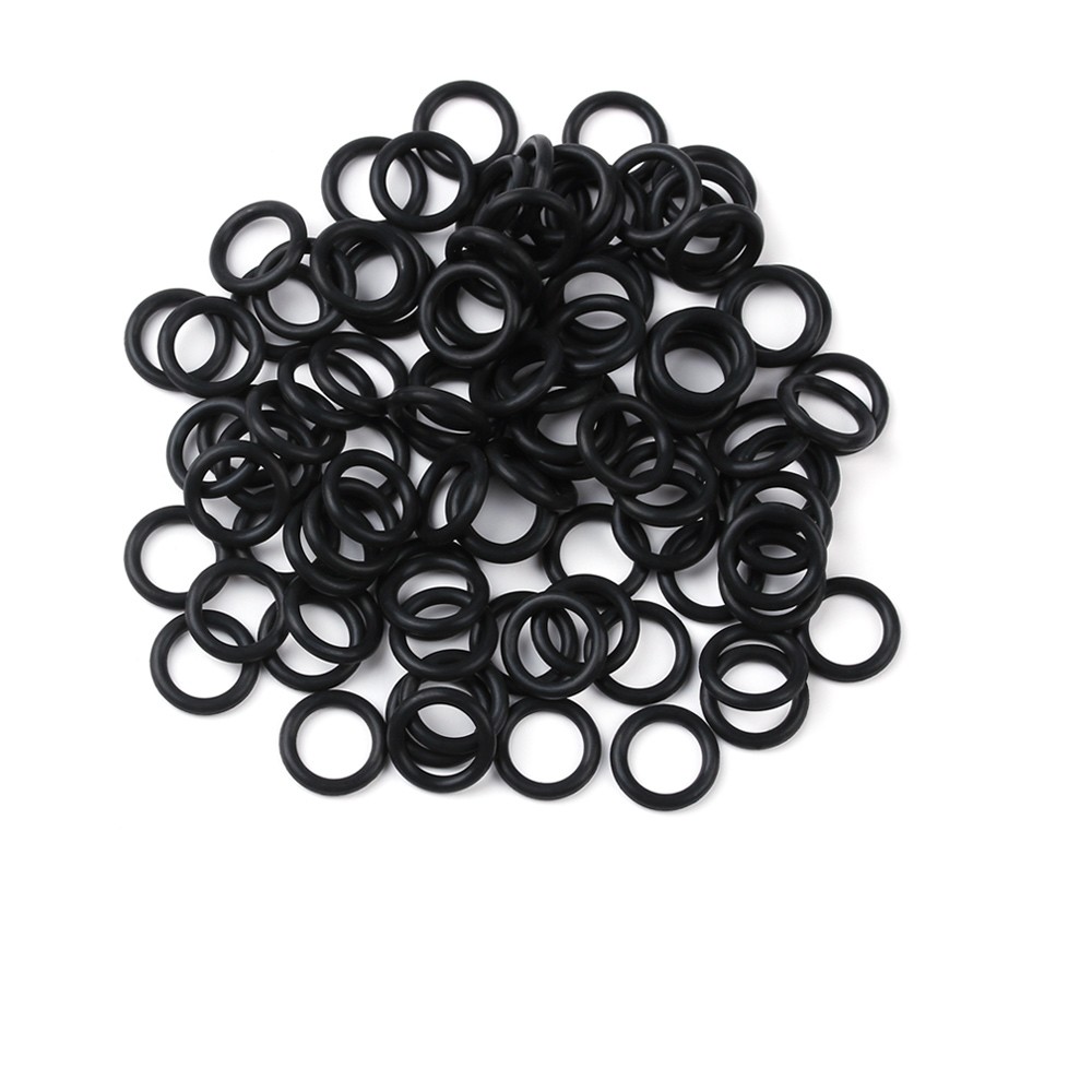 100 Stk Sort Gummi O-ringe Fisketilbehør Indikator Gummipakning Pakning Til Orme Skør Rig O-ring Værktøj Fiskebid
