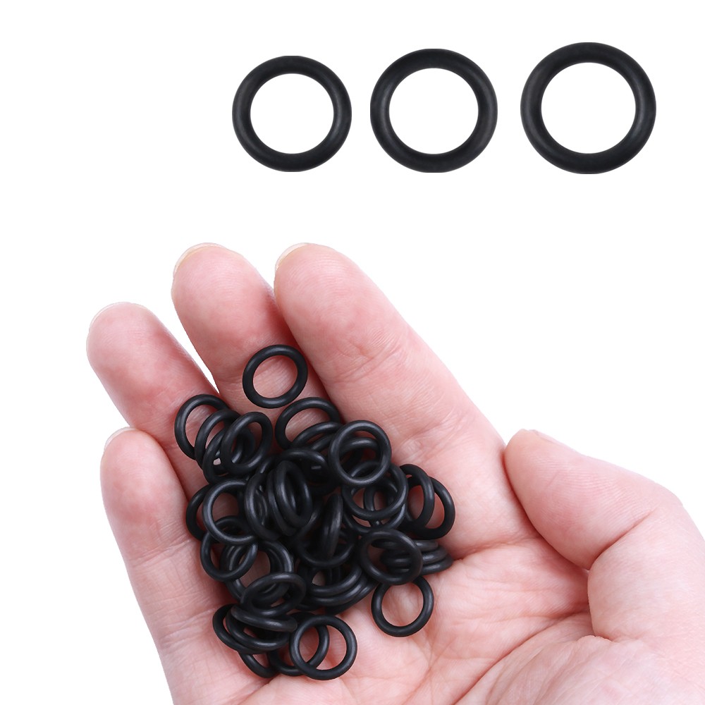 100 Stk Sort Gummi O-ringe Fisketilbehør Indikator Gummipakning Pakning Til Orme Skør Rig O-ring Værktøj Fiskebid thumbnail