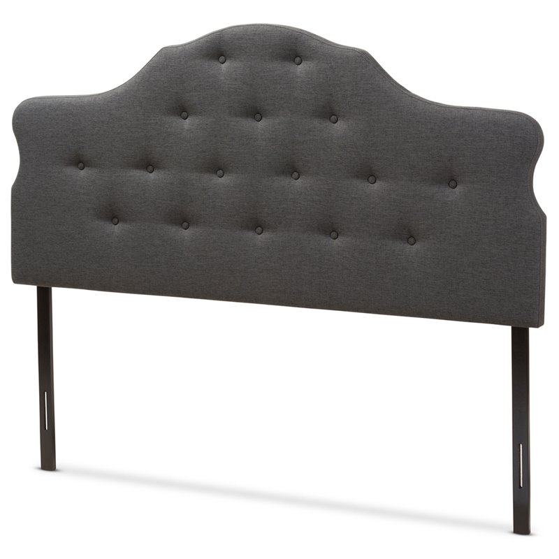 Baxton Studio Dacia Tufted Full Panel Headboard in Dark Gray