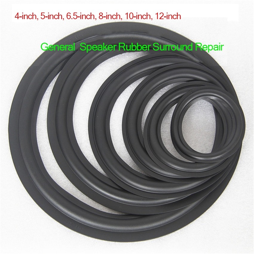 2 Stk/parti 4 5 6.5 8 10 12 Tommer Sort Højttaler Gummi Surround Reparation, Almindelig Folde Ring Kant Diy Højttaler Subwoofer Tilbehør thumbnail