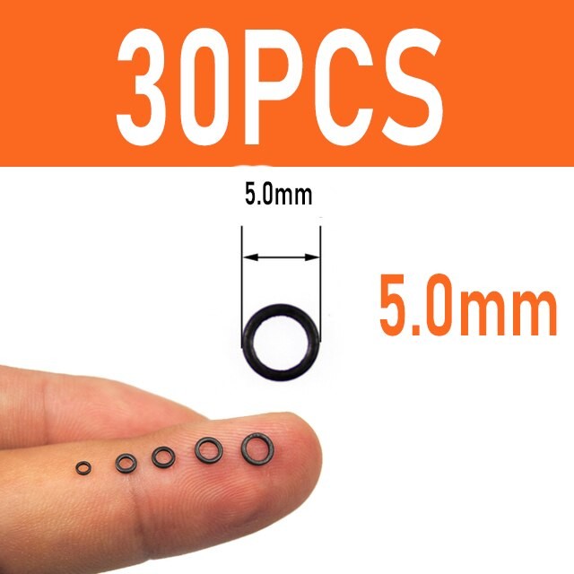 30 Stk 5 Størrelser Boilie Agn Ringe Karpefiskeri Flad Mat Sort Mini Rig Ring Kombi Rig Pop up Rig Ringe Karpe Fiske Tilbehør