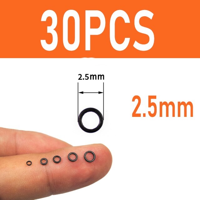 30 Stk 5 Størrelser Boilie Agn Ringe Karpefiskeri Flad Mat Sort Mini Rig Ring Kombi Rig Pop up Rig Ringe Karpe Fiske Tilbehør