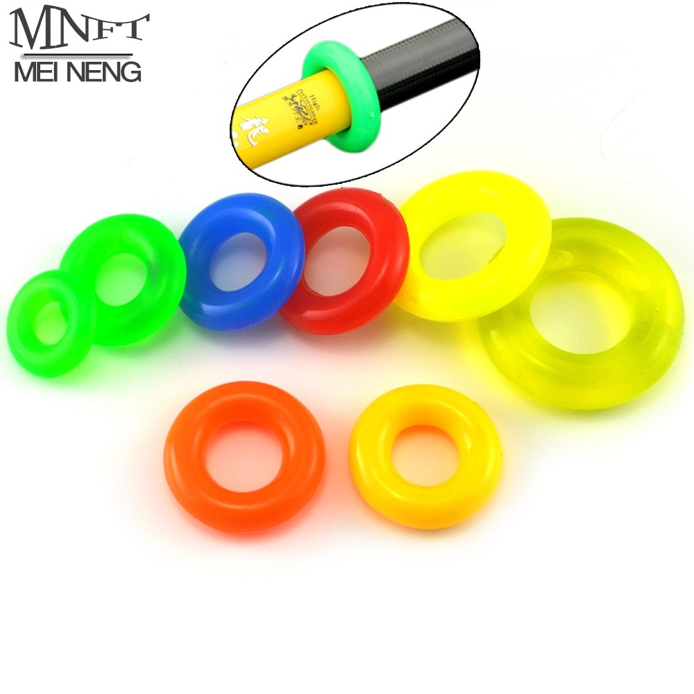 Mnft 12 Stk/parti Alle Størrelser Blød Fleksibel Gel Gummi Flydeprop Fiskestang Klip Stop Tackle O Ringe Ring Anti-skrid Stang ærme thumbnail