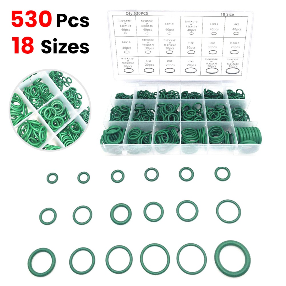 530 Stk Assorteret Bil Hnbr a/c System R134a Klimaanlæg Gummi O Ring Tætninger Biltilbehør thumbnail