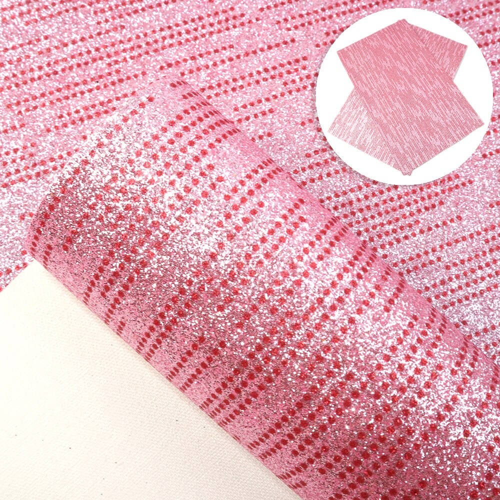 20*34cm Striber Prikker Skinnende Fint Glitter Kunstlæder Stof Til Diy Håndlavede øreringe Hårbuer Projekter ,1 Yc 9201