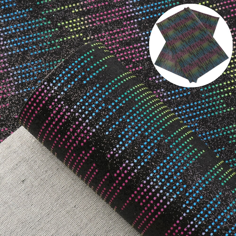 20*34cm Striber Prikker Skinnende Fint Glitter Kunstlæder Stof Til Diy Håndlavede øreringe Hårbuer Projekter ,1 Yc 9201 thumbnail