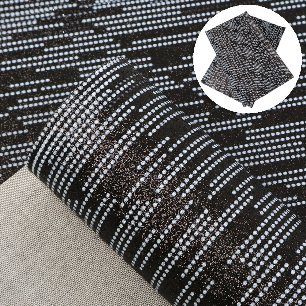 20*34cm Striber Prikker Skinnende Fint Glitter Kunstlæder Stof Til Diy Håndlavede øreringe Hårbuer Projekter ,1 Yc 9201