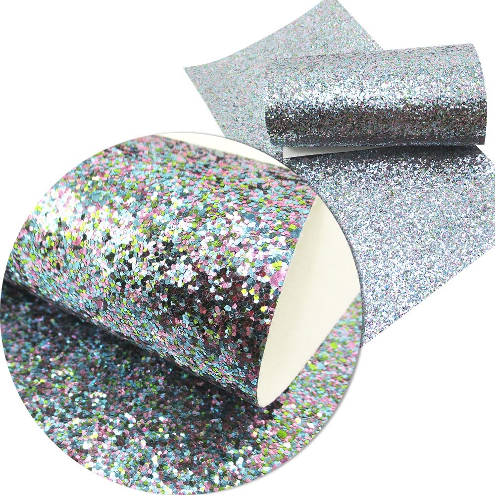 30*140cm Chunky Glitter Ensfarvet Kunstlæder Kunstlæder Stof, Diy Håndlavede Materialer Til Telefon Taske Sko Håndtaske ,1 Yc 4397