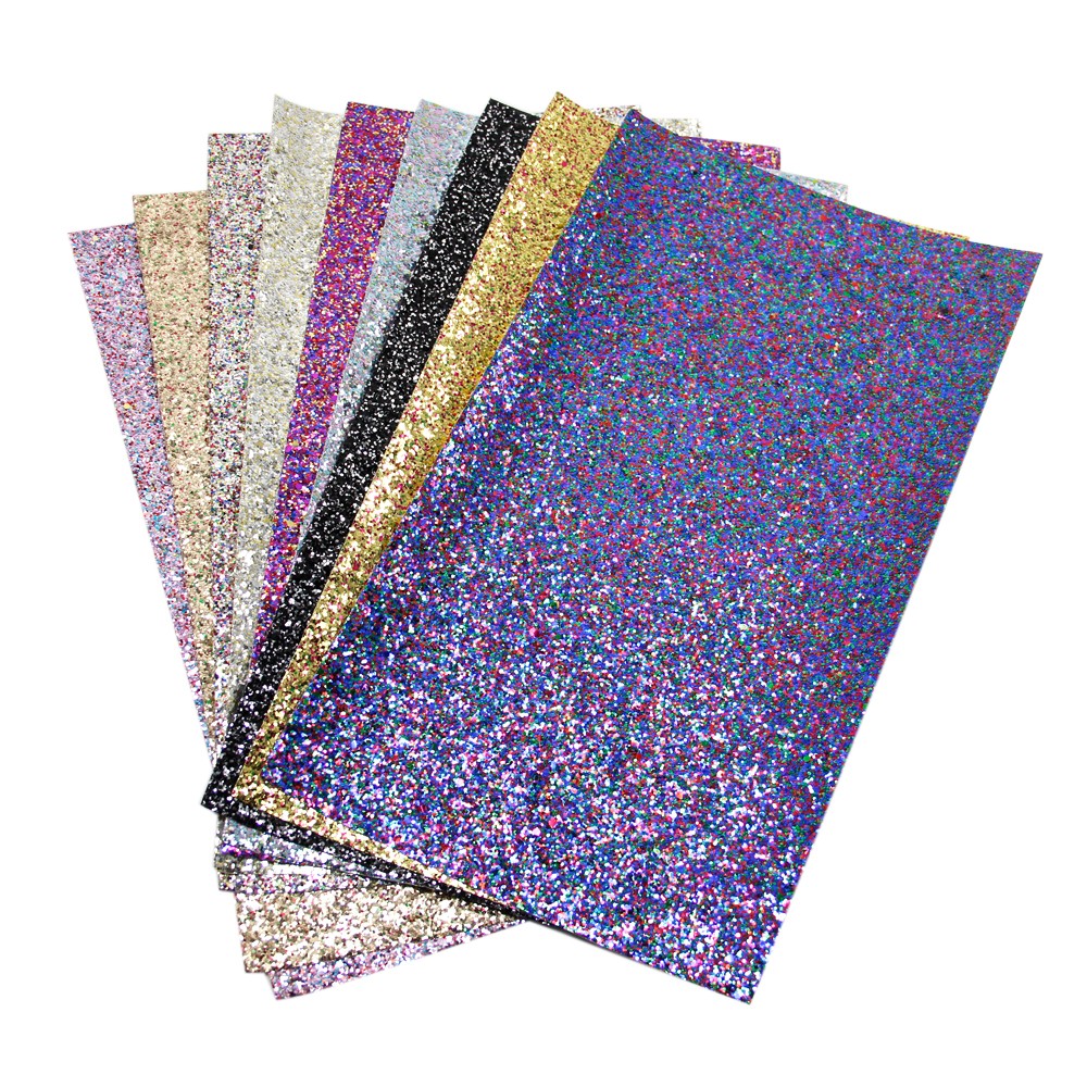 30*140cm Chunky Glitter Ensfarvet Kunstlæder Kunstlæder Stof, Diy Håndlavede Materialer Til Telefon Taske Sko Håndtaske ,1 Yc 4397 thumbnail