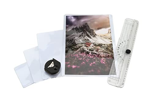 Genie LA 200 Laminator Incl. Laminating Film (suitable up to DIN A4, for 80-125 Mic Warm Lamination) Black, 330 X 106 X 60 Mm thumbnail