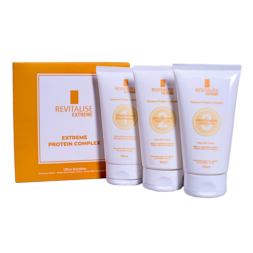 Revitalise Extreme Brazilian Protein Complex Ultra Solution Shampoo Mask Set for Restoring and Avoiding Damage and Breakage to Hair 150ml